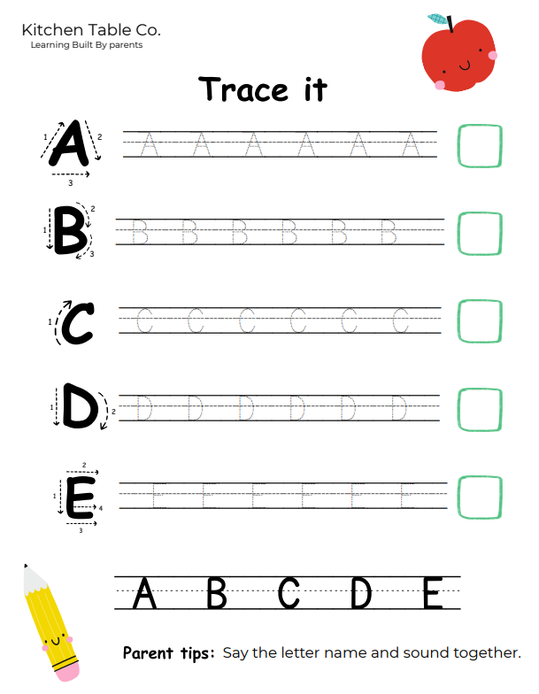 Kitchen Table Co. Letters & Phonics Pack